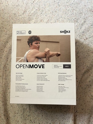 AfterShokz OpenMove Bone Conduction Open Ear Headphones • Gray S661 - Picture 2 of 4