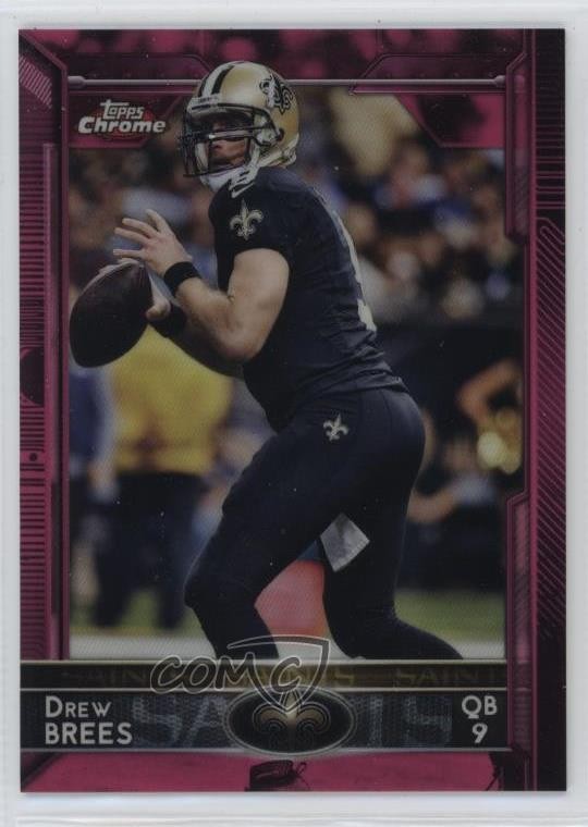 2015 Topps Chrome BCA Pink Refractor 304/399 Drew Brees #12 16yo