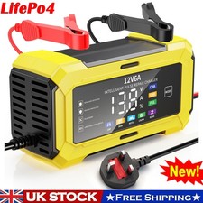 12V LiFePo4 Battery Charger Lithium Smart Pulse Repair Automatic Car AGM GEL UK