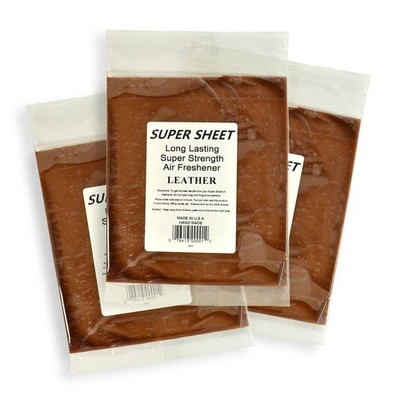 Super Sheet Large (8''x7'') Under Seat Car Air Freshener, 3-PACK (Leather)