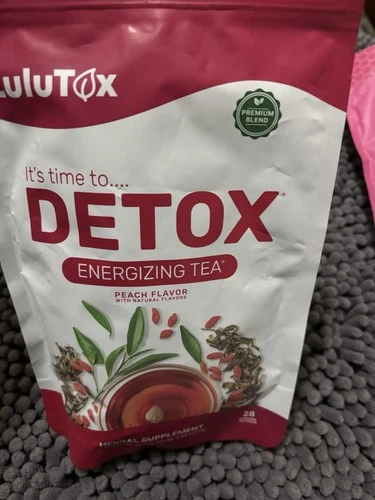 Lulutox Detox Energizing Tea Peach Flavor, Slimming, 28 Tea Bags