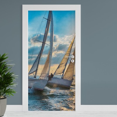 Türfolie ''Seegelboote'' 90x200cm Türposter Deko Aufkleber Folie Tapete TF01-41