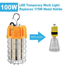 100W LED Temporary Work Light Portable Hanging Construction 5000K Jobsite Light