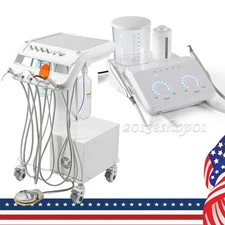 2 in 1 Ultrasonic Scaler+Air Polisher/ Portable Dental Unit Cart Compressor
