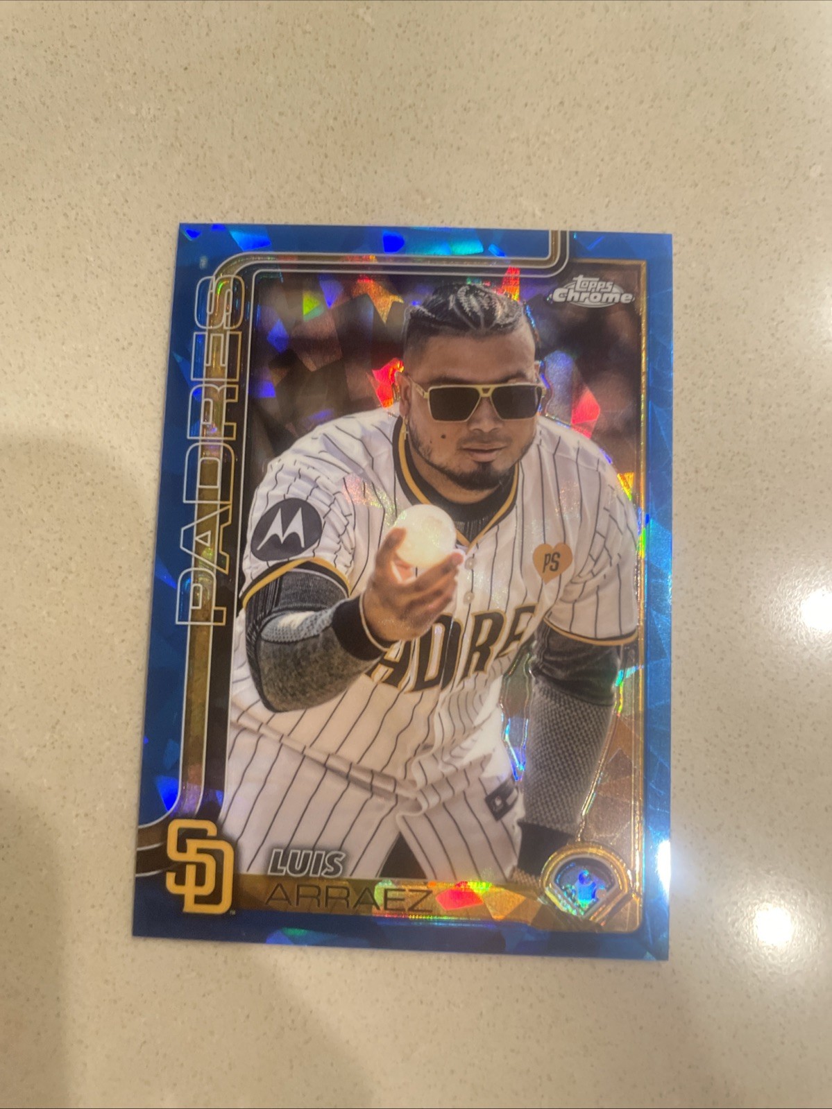 2025 Topps Chrome Sapphire Luis Arraez Image Photo Variation SP #216 Padres
