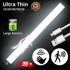 Wireless LED PIR Motion Sensor Light Strip Cabinet Closet Lamp USB Rechargeable