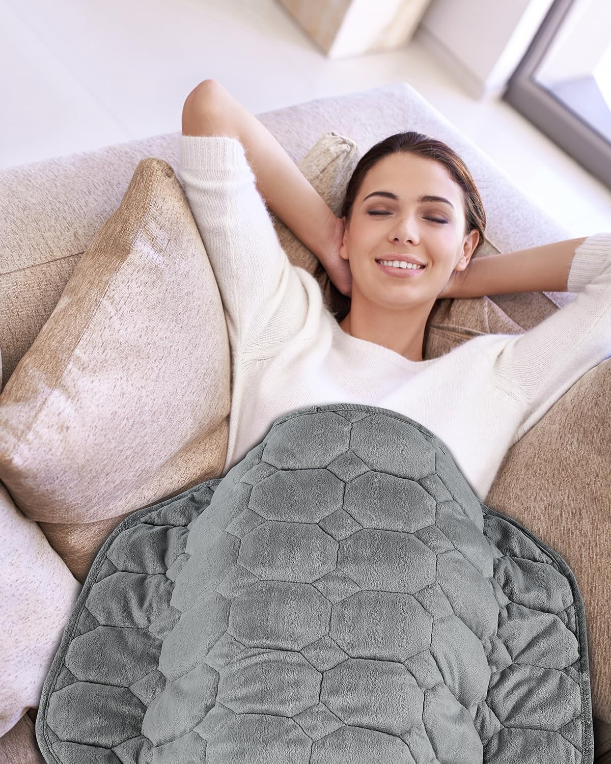 Weighted Lap Blanket 7lbs for Adults, Small Weighted Blanket Throw for Napping
