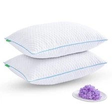 Friendriver Shredded Memory Foam Pillows for Sleeping 2 Pack - Cooling Bed Pi...