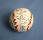 1994 Oakland Athletics team autographed baseball 33 bold signatures nm-mt