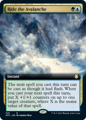 x1 Ride the Avalanche - Extended Art R MTG Commander Adventures in the Forgotten