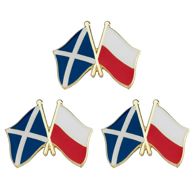 3 x Polen Polnisch & Schottland Saltire Schottische Freundschaft Flagge Emaille Pin Anstecker