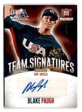 2014 Blake Paugh Panini USA Baseball Rookie Auto 144/299 - Arizona Wildcats