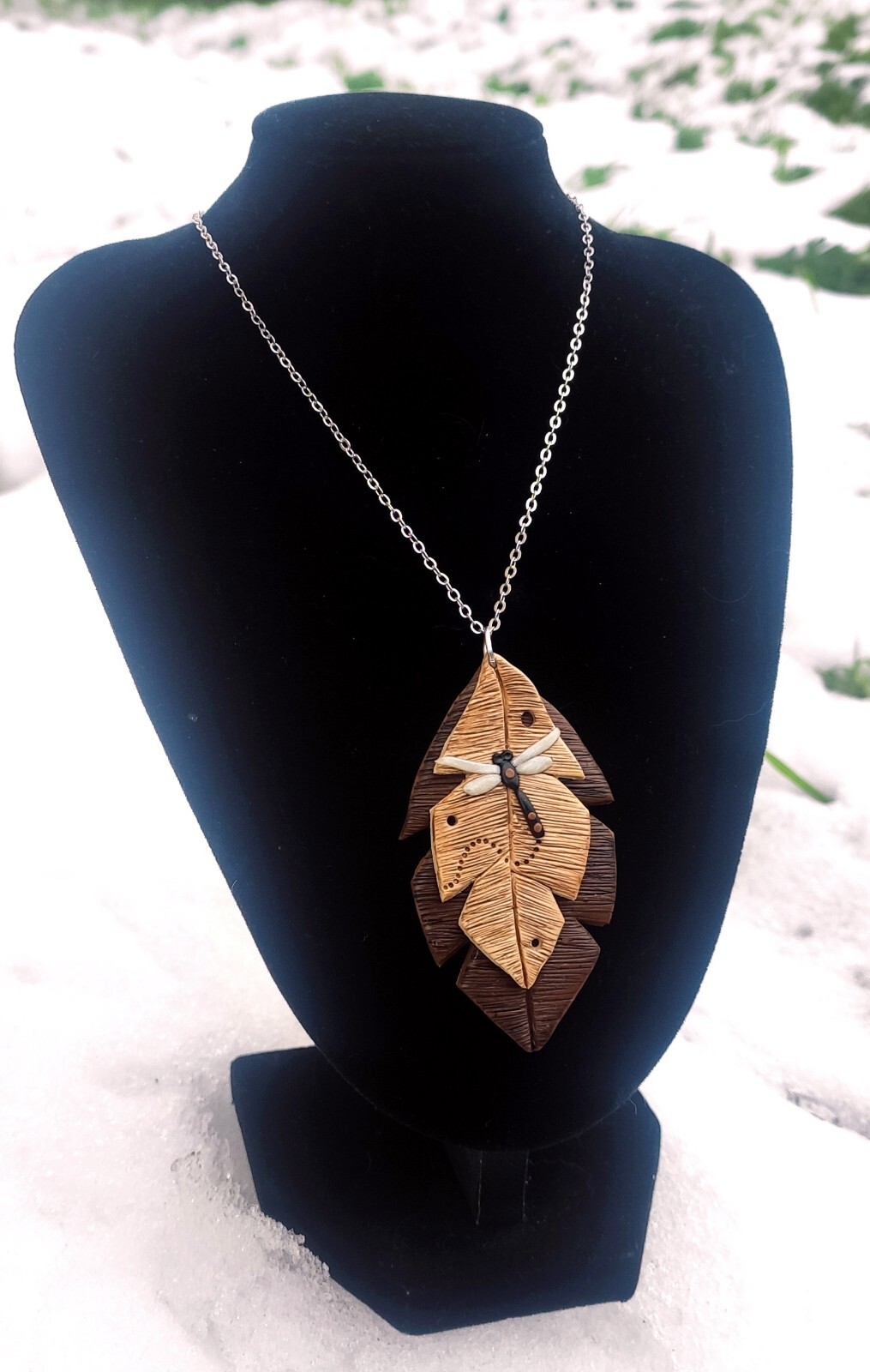 Collier libellule fait main, le cadeau idéal en argent véritable pour elle