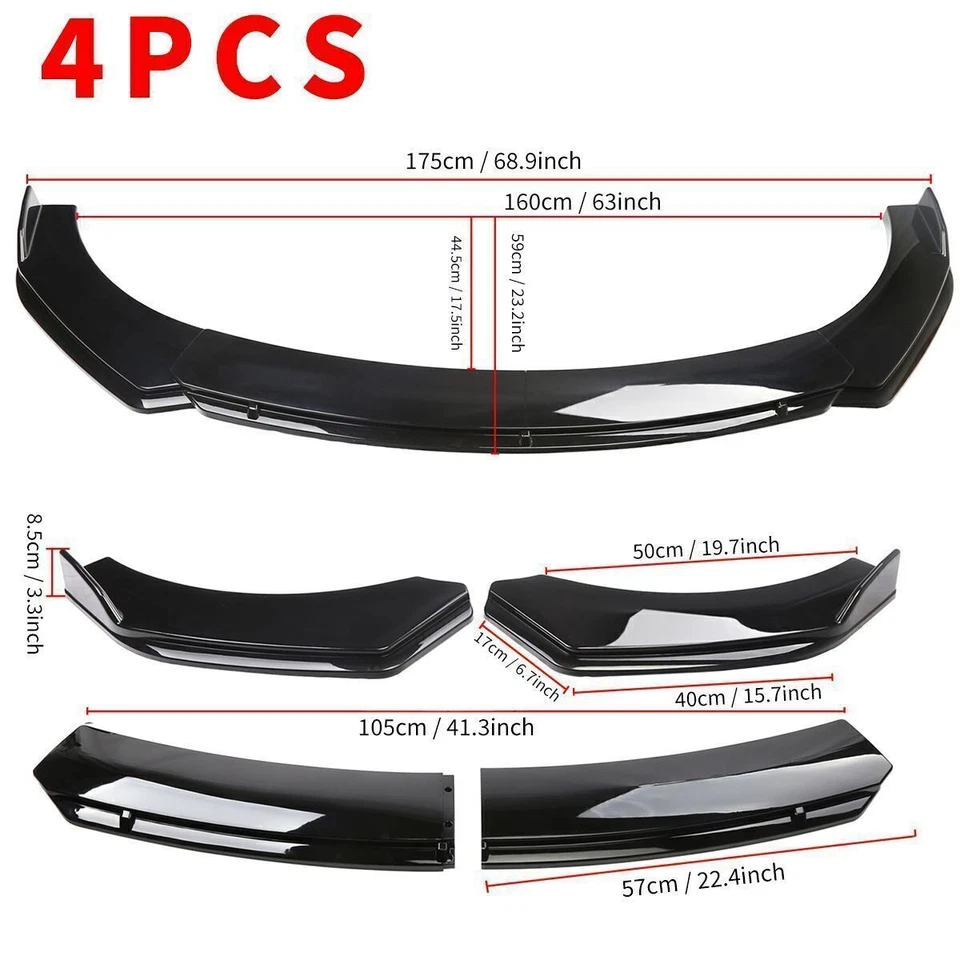 Front Bumper Lip Spoiler Side Skirt Glossy Black For Dodge Durango SXT GT SRT CO Foto 2 de 4