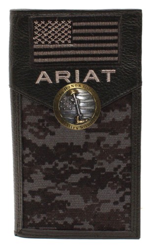 Customized American Flag Ariat Black Digital Camo Long Wallet - Picture 52 of 165