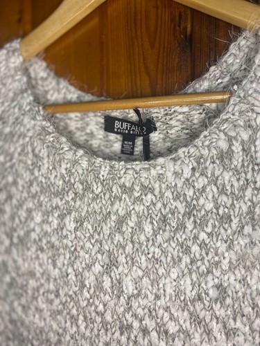 Buffalo David Bitton Damen Pullover mit weichen Wimpern Gr. M weiß grau dehnbar - Bild 3 von 7