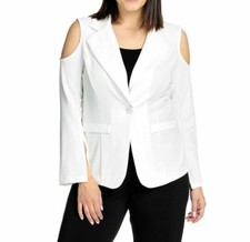 V. By Vanessa Williams Womens Bell Sleeve Cold Shoulder Blazer Jacket Sz M-l