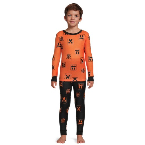 Minecraft Boys Halloween Mix Match Pajama 2-Piece Set, Orange/Black Size 8 - Picture 2 of 5