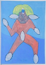August Linder / tecnica mista / monogrammata / designata dal 2004 / verso / 203
