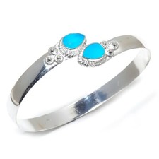 Blue Chalcedony Gemstone 925 Sterling Silver Jewelry Cuff Bracelet Adjustable