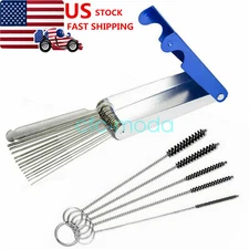 Motorcycle Carburetor Carb Jet Deposit Remove 18 Cleaning Tool Wire Cleaner Set