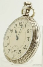 South Bend grade 227 pocket watch, 16S, 21J, Sterling silver case w/ gold inlay