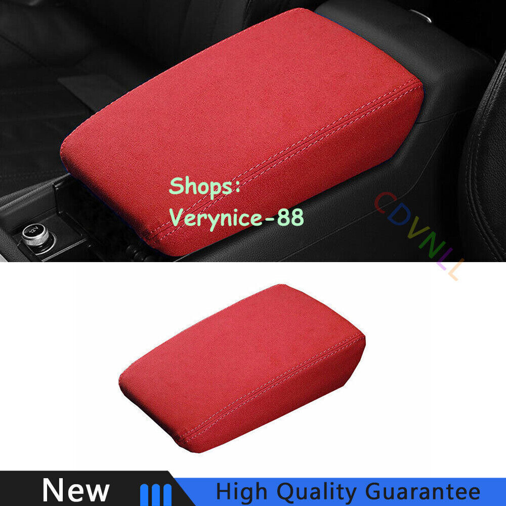 For Audi A4 A5 2017-2021 Red Suede Car Central Console Storage Box Cover Trim 1X
