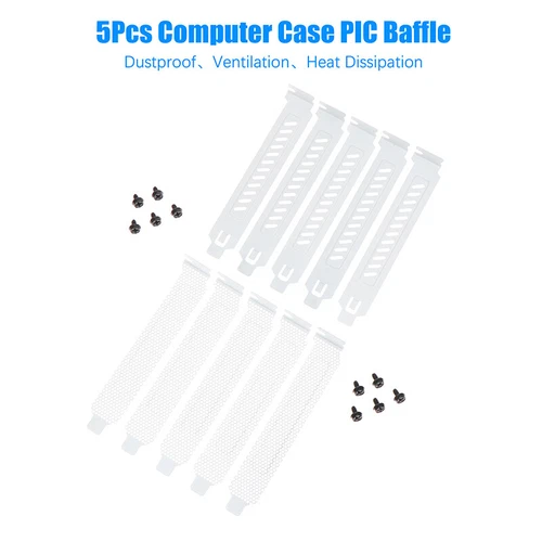 5Pcs Desktop Computer Host Chassis PCI Cooling Dust Filter PCI Slot Baffle Net