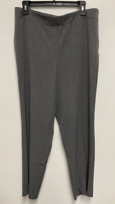 Chicos Pants Womens Regular Gray Trousers Side Zip Basic Dress