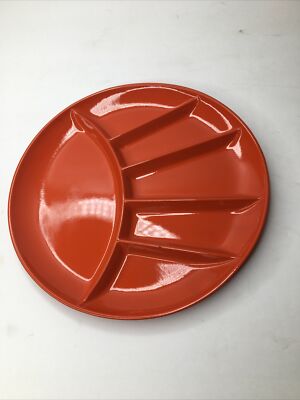 Vintage Fred Roberts Co Sectioned Plate Orange Made In Japan A8