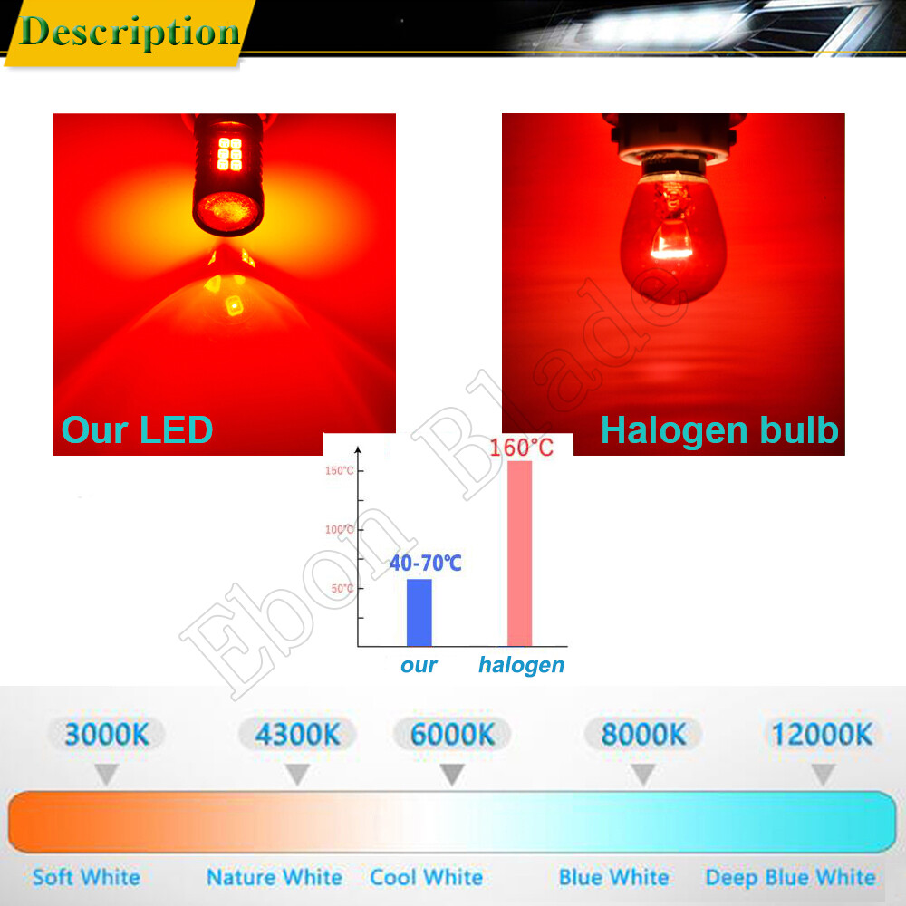 1157 Red Bulb 12V 5W BA15S Red Stop/Tail Light Bulb - Single Filament ...