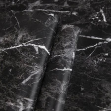 Marble Contact Paper Black Granite Peel and Stick Wallpaper for Countertop