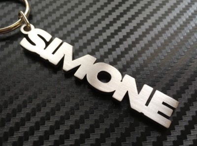 Simone Porte-Clé Acier Inoxydable Nom Cadeau