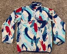 Patagonia Synchilla Snap T Women's Feather Print Fleece Pullover Small