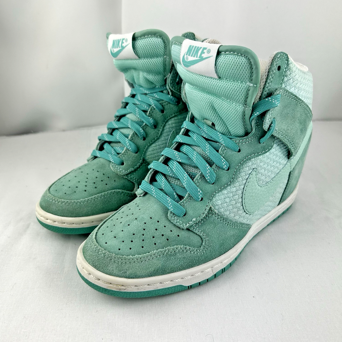 Nike Size 7 Dunk Sky Hi Artisan Teal Hidden Wedge 644877-303