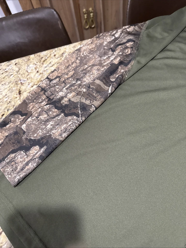 Magellan Outdoors 2XL Quarter Zip Long Sleeve Pullover Zip Pocket Green/Camo Cpx - Image 4 of 4