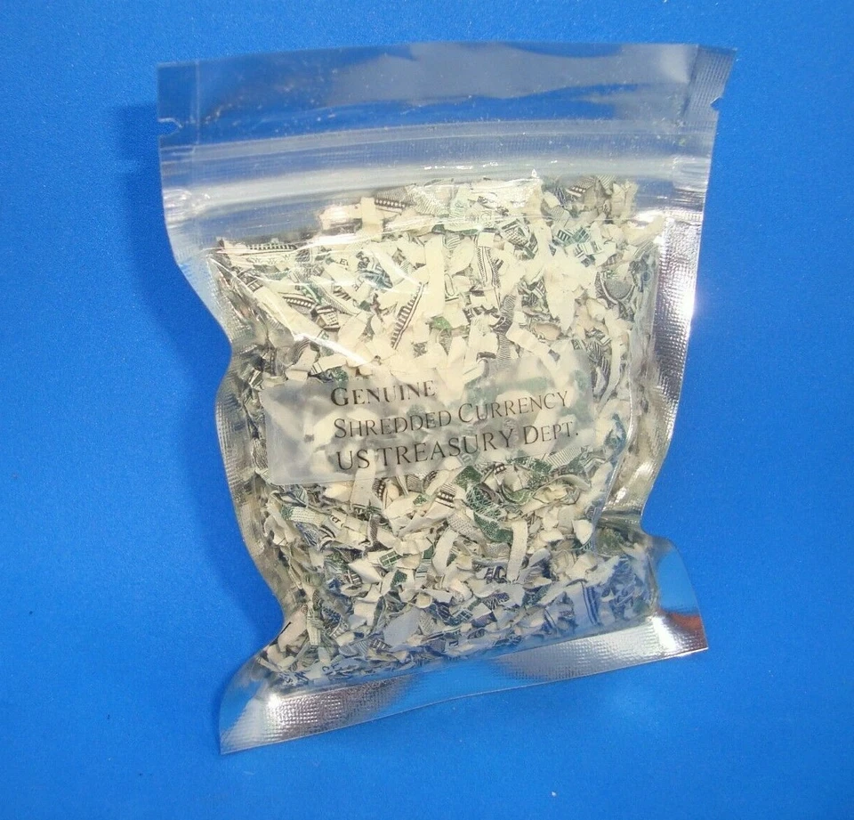 Shredded Currency Shredded Money Cash Foil Bag USA Department of The TREASURY RC - Image 4 of 4