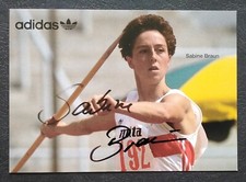 1213 Sabine Braun Siebenkampf Leichtathletik Autogrammkarte original signiert