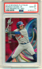 RONALD ACUNA 2018 BOWMAN PLATINUM TOP PROSPECTS RED #10/10 PSA 10 GEM MINT POP 1