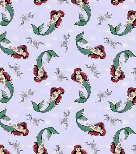 Disney Prinzessin Ariel Punkt Meervlies Stoff 15"" x 59"" Nähen Handwerk schneller Versand - Bild 3 von 5