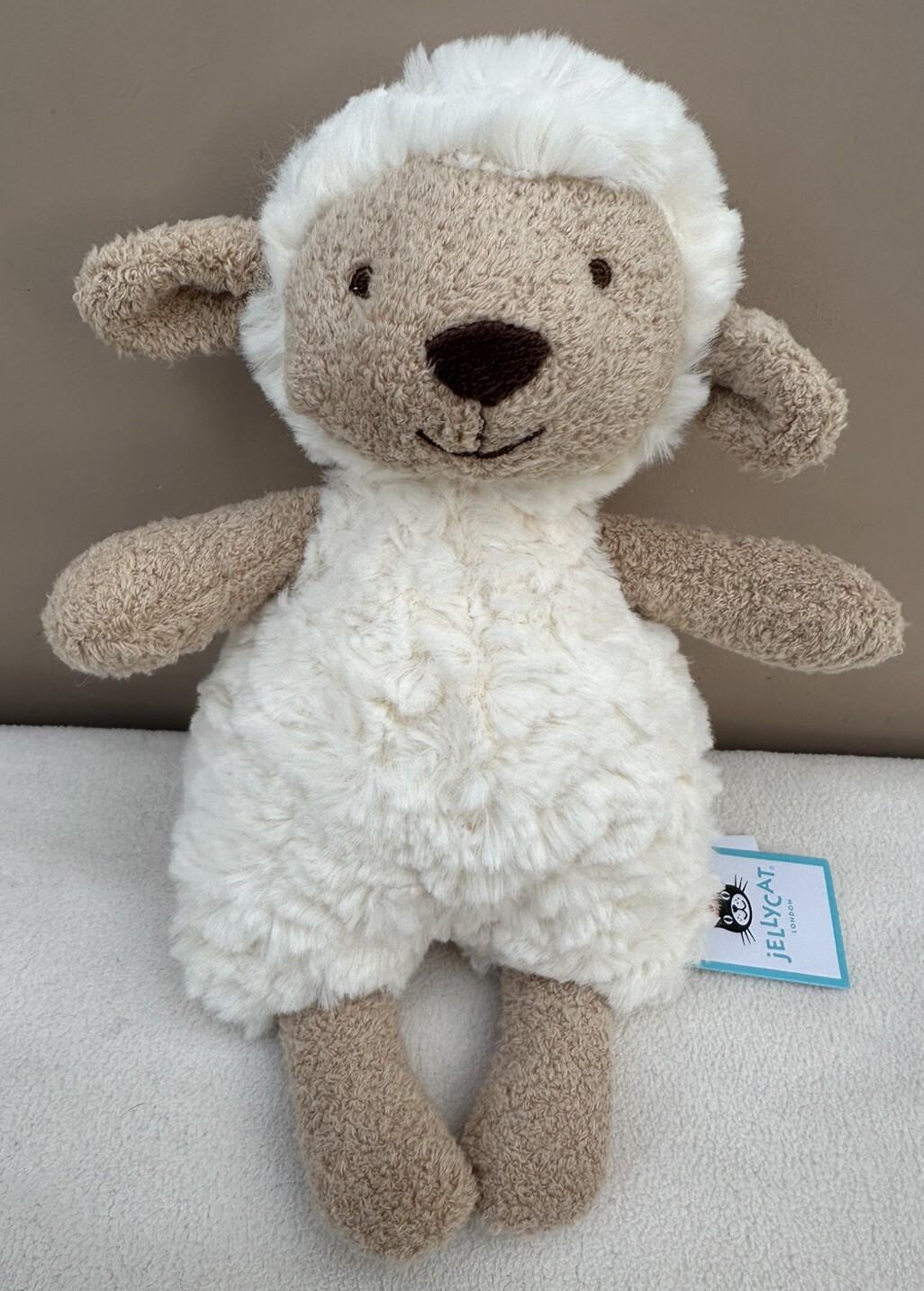 NEW Jellycat Lollie Lamb soft toy comforter baby Soother Sheep cream BNWT