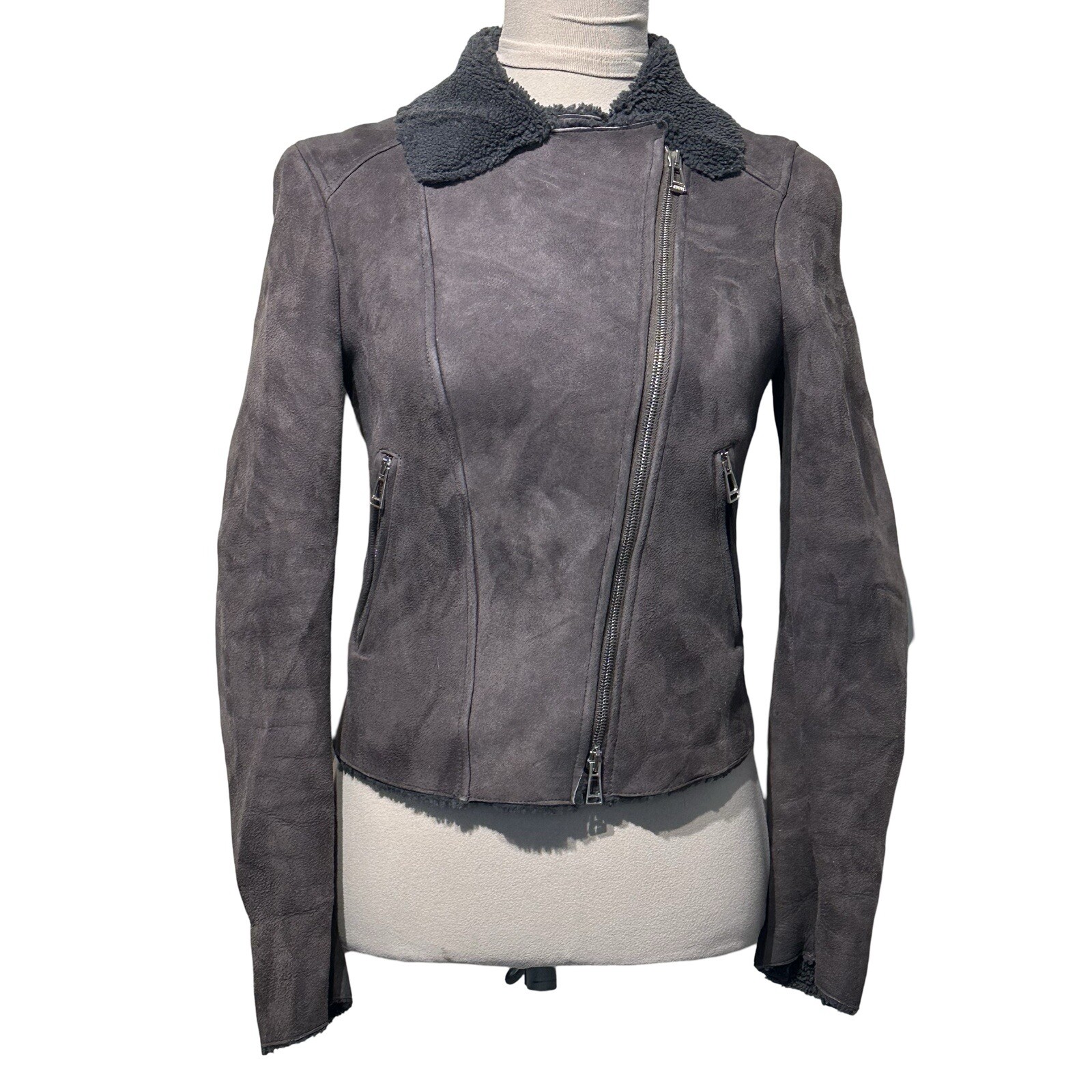 Belstaff Shearling Lightweight Moto Jacket Size U… - image 2