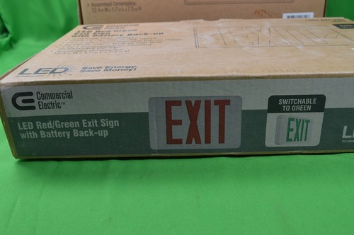 2 Cartelli di Uscita LED Elettrici Commerciali,Rosso/Verde,Può essere Doppio Lato,No Backup Bat - Foto 6 di 6