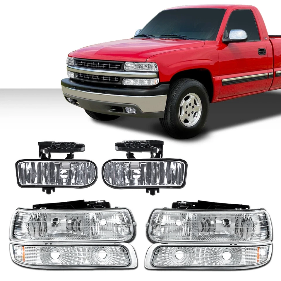 Faros antiniebla cromados para parachoques aptos para 00-06 Suburban Tahoe 99-02 Silverado Foto 2 de 4