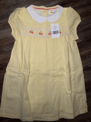 mini boden cherry dress NWT Mini Boden smocked Cherry dress size 3-4