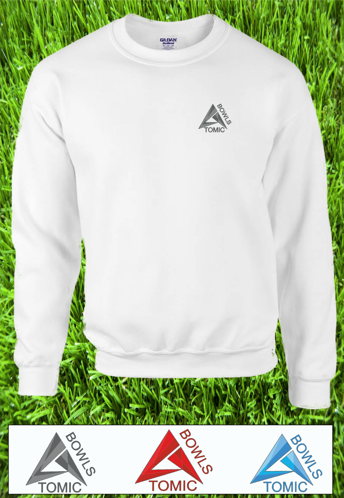 Atomic Bowls Mens Womens Unisex Lawn Bowls White Sweatshirt Jumper eBay