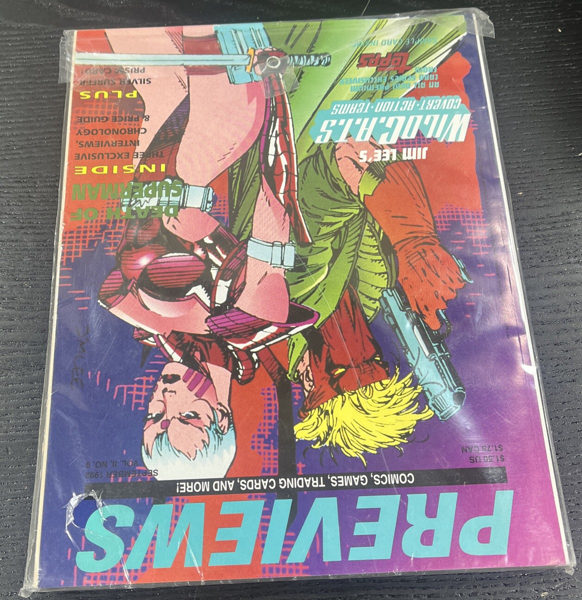 PREVIEWS #9 DEATH OF SUPERMAN EMBOSSED COVER VF+ 1992