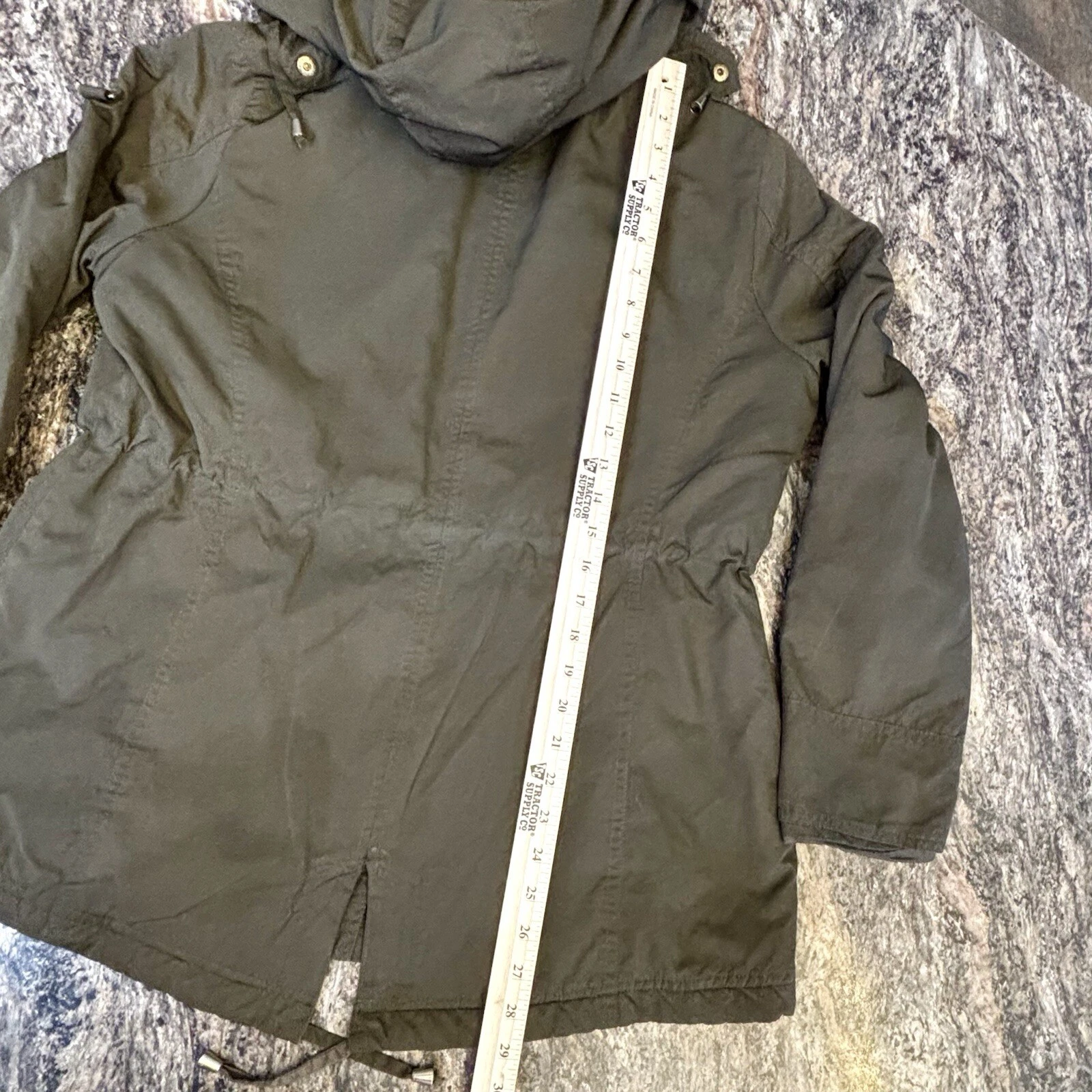 Giacca Michael Kors donna verde militare utility fodera sherpa con cappuccio L