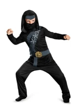 8pc Disguise Shadow Ninja Night Fury Blackstone Halloween Costume Child M 7-8
