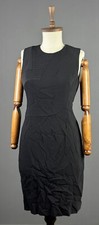 Women VERSACE Black Wool Viscose Sleeveless Bodycon Night Dress Size 46